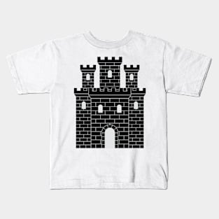 Black heraldic castle (small) Kids T-Shirt